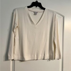 Tommy Bahama Island Soft White Ribbed Sweater